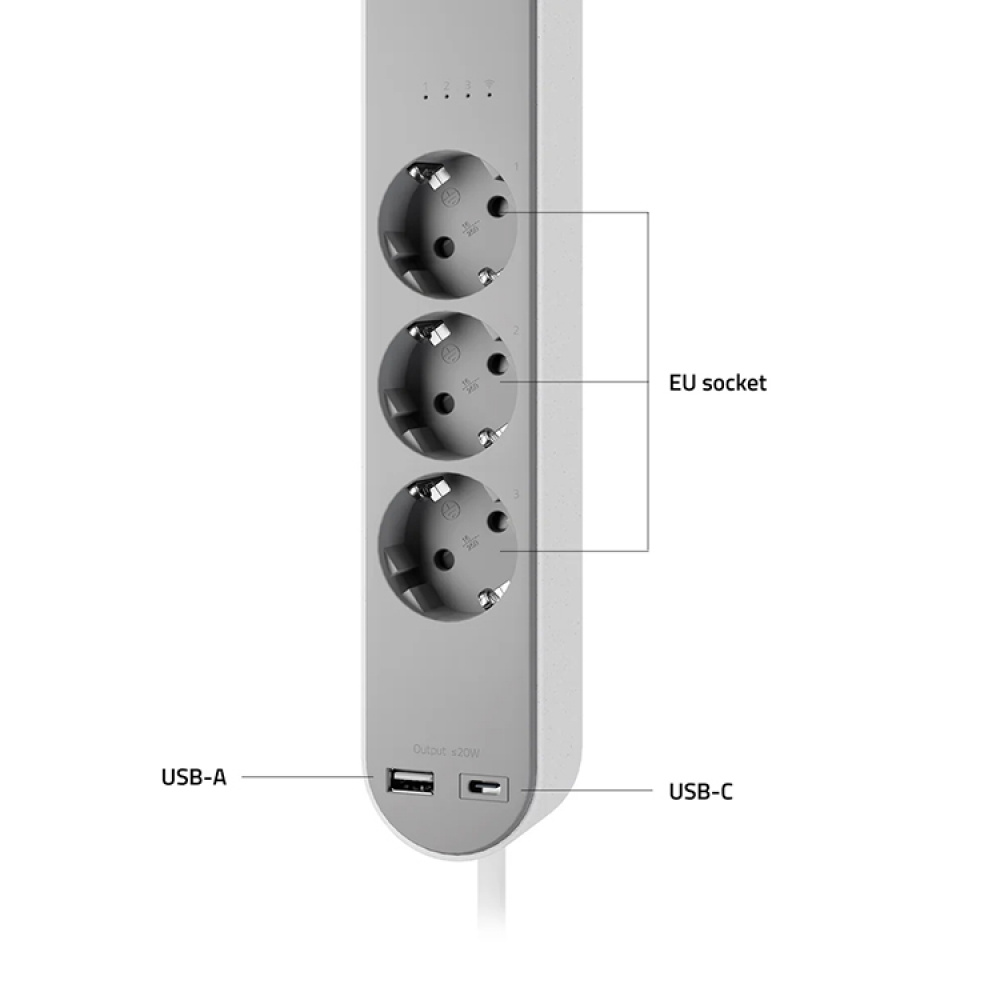 Smart branch socket with USB in the group House & Home / Electronics / Smart Home at SmartaSaker.se (12871)