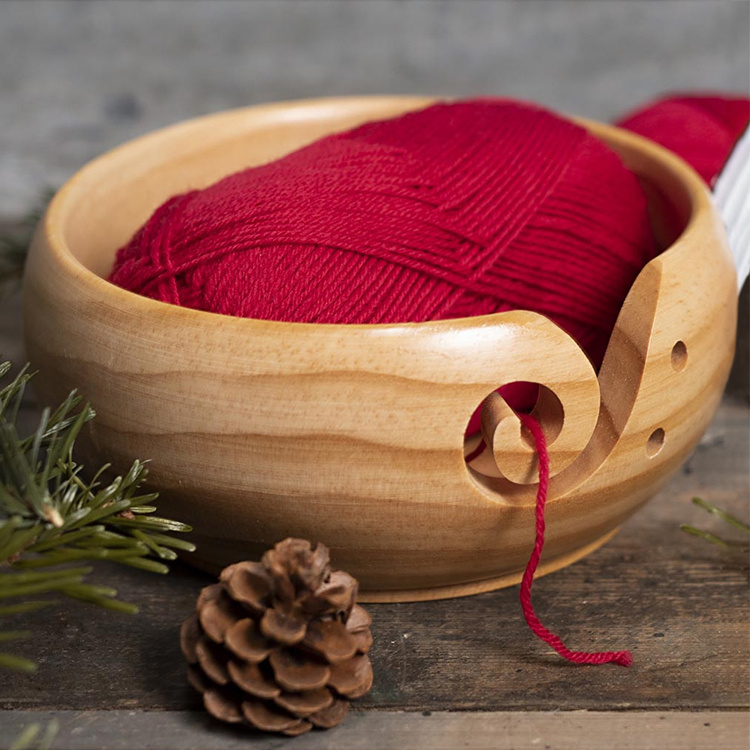 Wooden Yarn bowl for knitting 