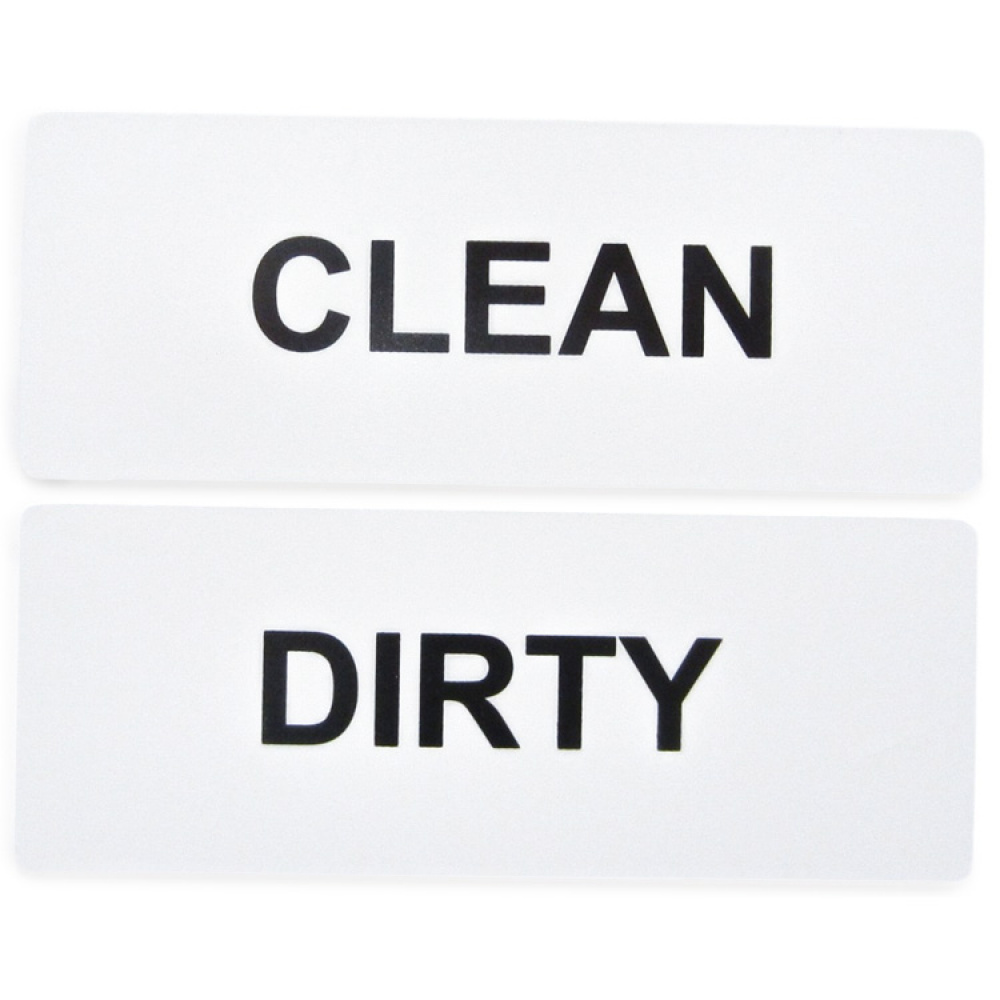 Dishwasher Magnet Clean Dirty Sign Rectangle Brown-White Version