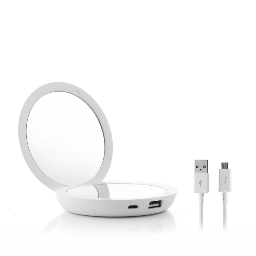 Pocket Mirror with a Light and a Powerbank in the group House & Home / Bathroom at SmartaSaker.se (13146)