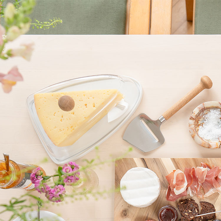 Sagaform Cheese Dome - A cheese tray with a dome cover and oak