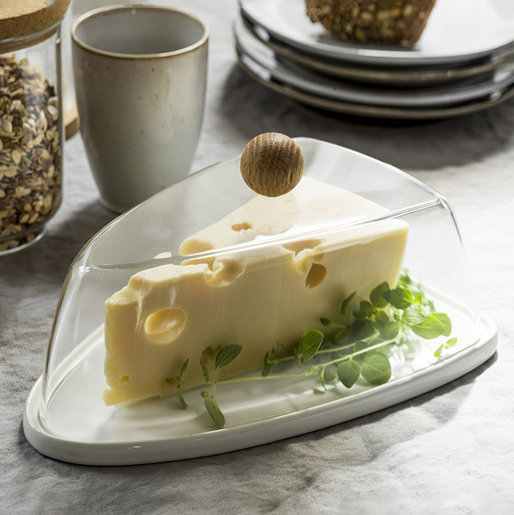 Sagaform Cheese Dome - A cheese tray with a dome cover and oak