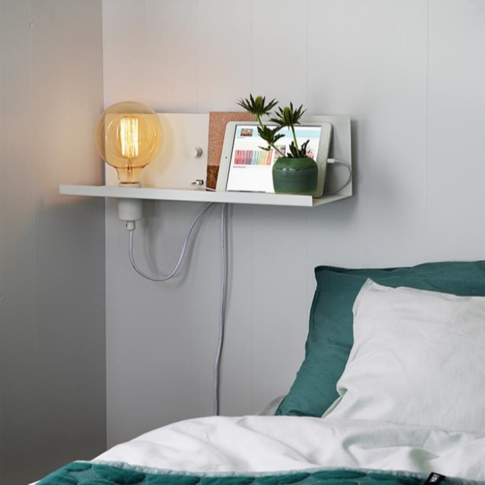Shelf with lamp socket, dimmer and USB in the group Lighting / Indoor lighting / Lamps at SmartaSaker.se (13405)