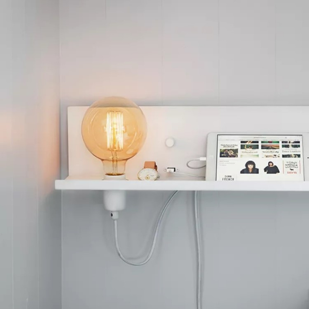 Shelf with lamp socket, dimmer and USB in the group Lighting / Indoor lighting / Lamps at SmartaSaker.se (13405)