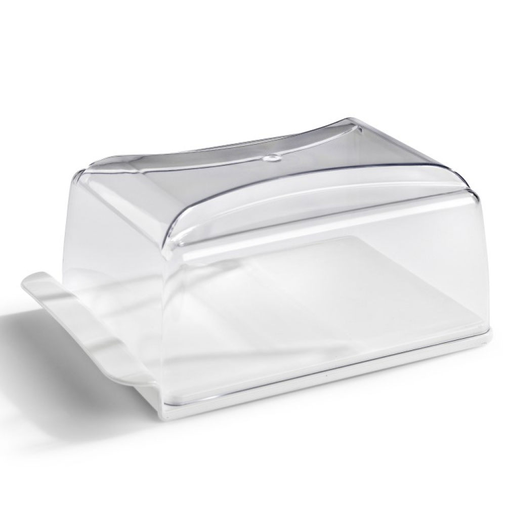 HOME-X Clear Acrylic Butter Dish with Cover, Plastic Covered Cheese Holder  with Tray