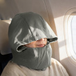 Travel pillow with a hood