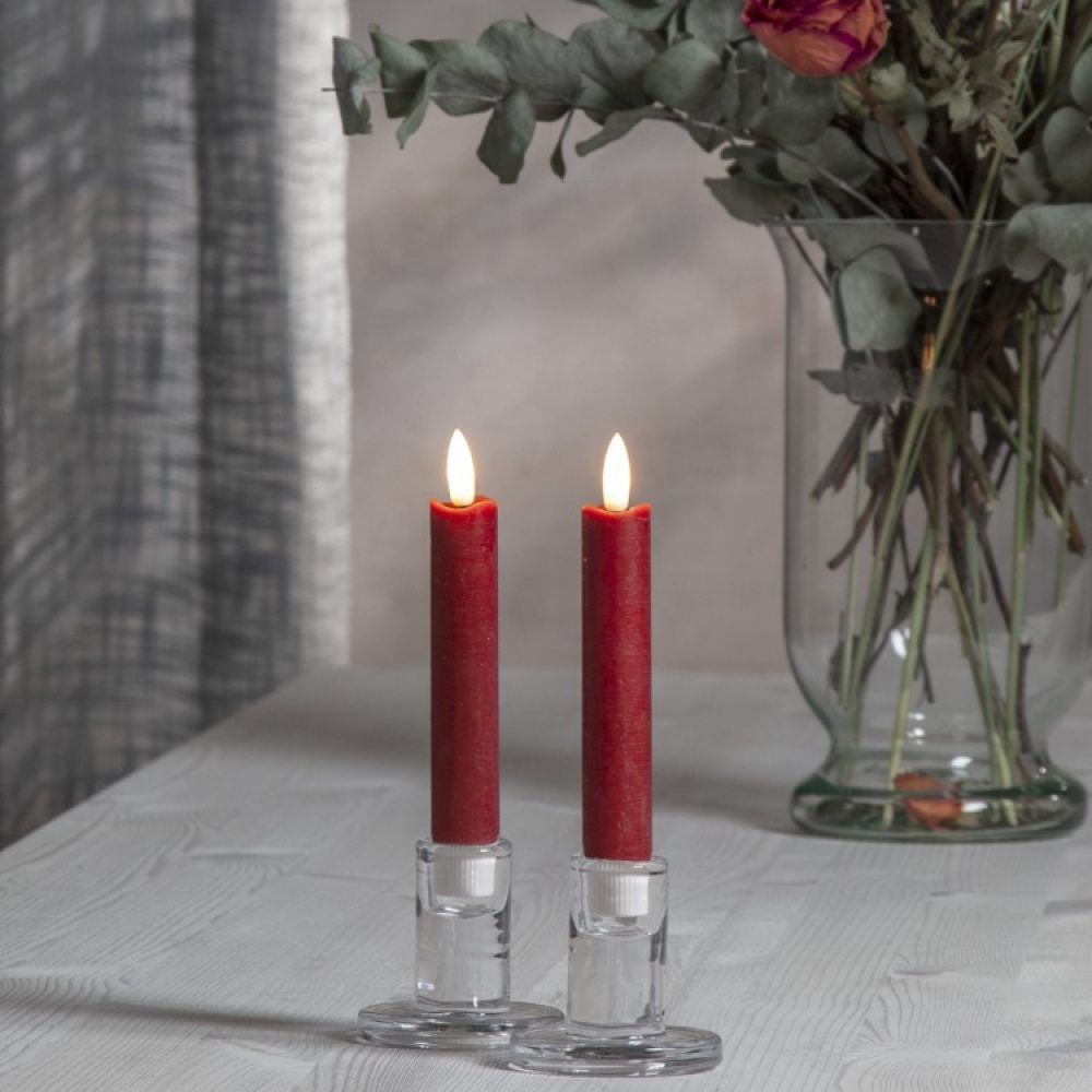 Short battery-driven candles, Red 2-pack in the group Lighting / Indoor lighting / Lights at SmartaSaker.se (13626)