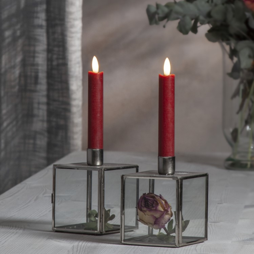 Short battery-driven candles, Red 2-pack in the group Lighting / Indoor lighting / Lights at SmartaSaker.se (13626)