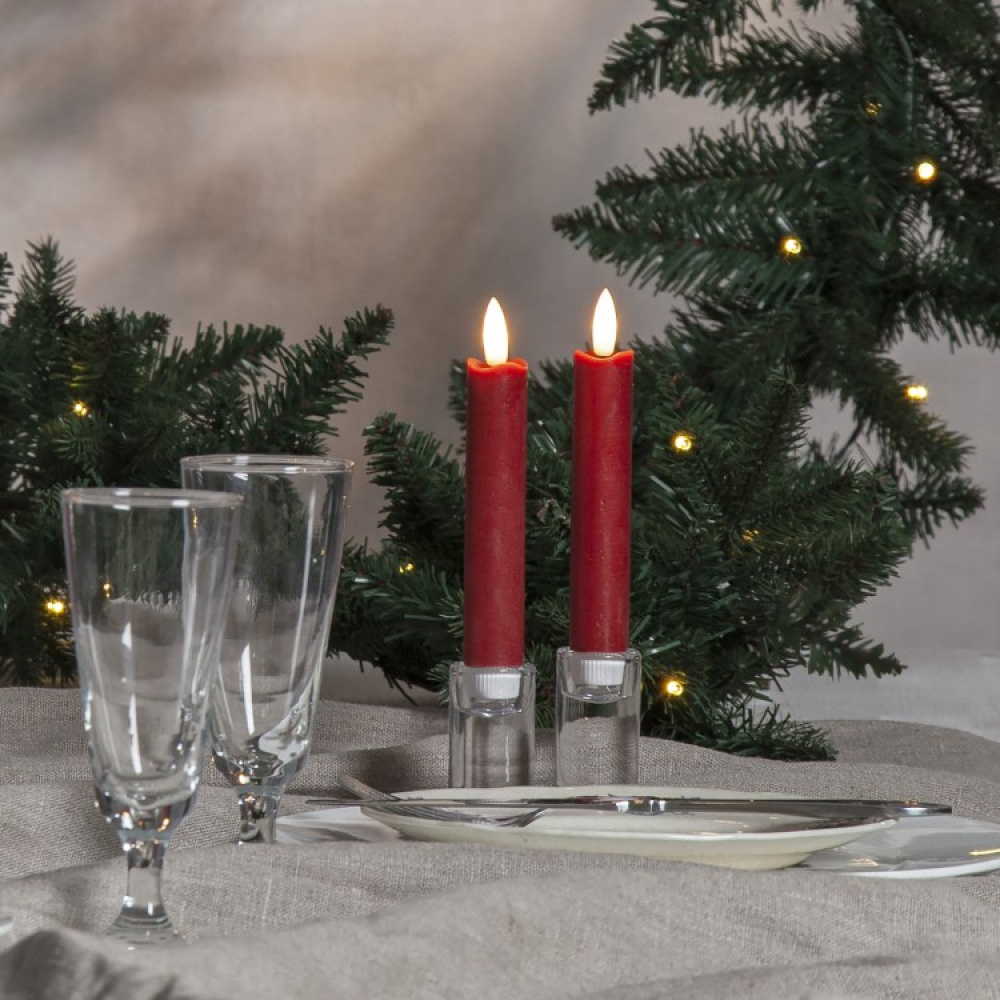 Short battery-driven candles, Red 2-pack in the group Lighting / Indoor lighting / Lights at SmartaSaker.se (13626)