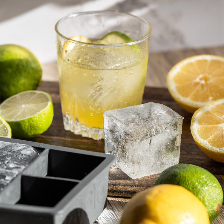 Ice cube tray with lid for large ice cubes