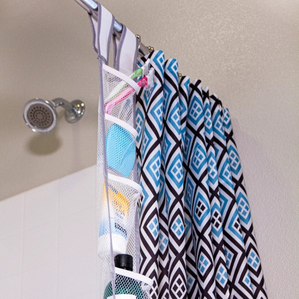 Shower Caddy Rack Corner Shelf Over Toilet Wall Velcro Storage