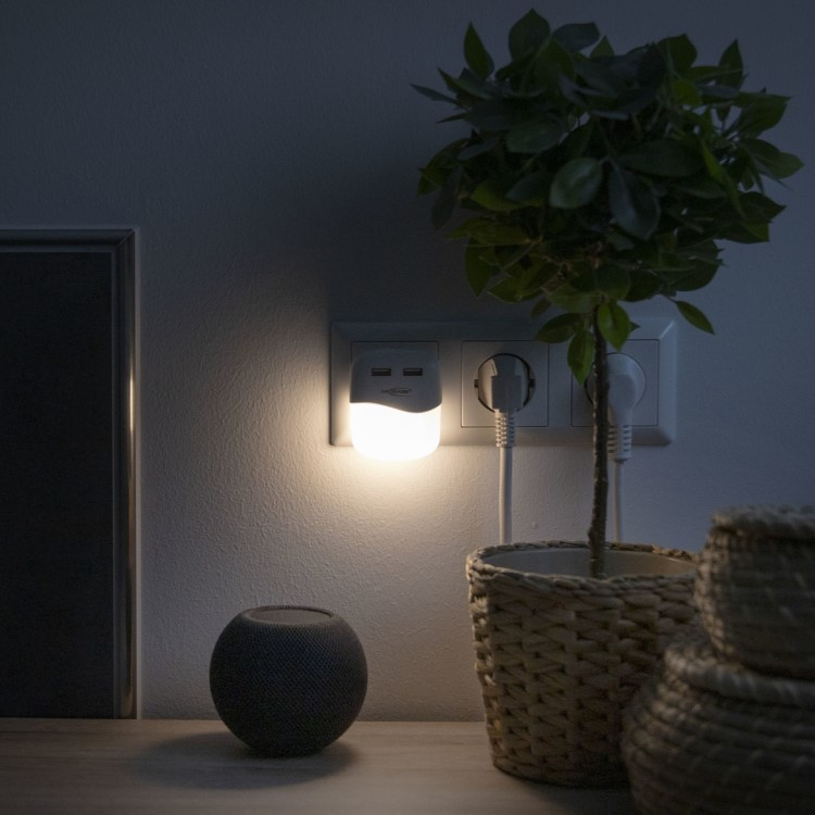 Night light with USB ports in the group Lighting / Indoor lighting / Night lights at SmartaSaker.se (13847)