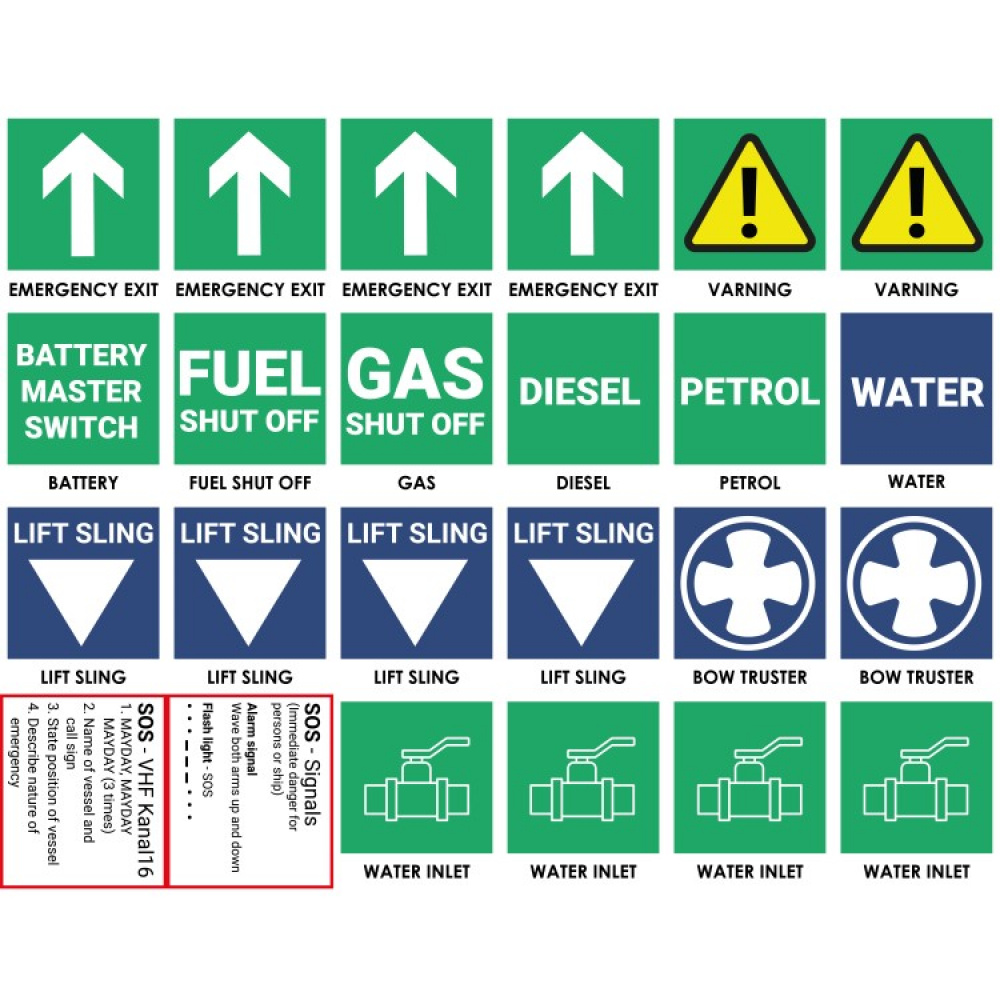 Safety stickers for the boat in the group Vehicles / Boat Accessories at SmartaSaker.se (13884)