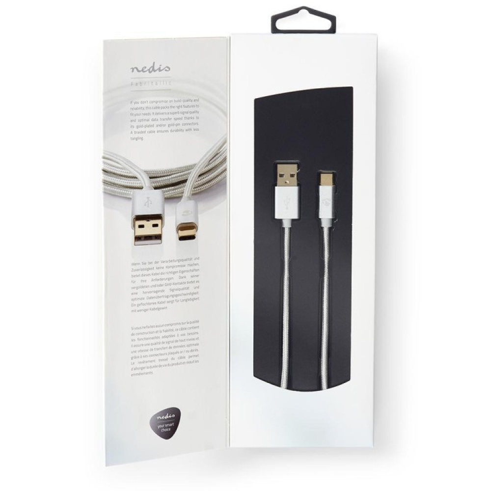 Long USB cable in fabric in the group House & Home / Electronics / Cables & Adapters at SmartaSaker.se (13894)