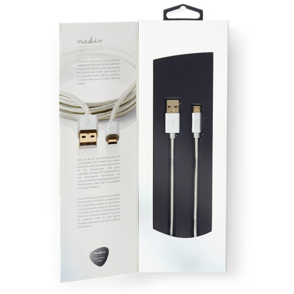 Long USB cable in fabric in the group House & Home / Electronics / Cables & Adapters at SmartaSaker.se (13894)