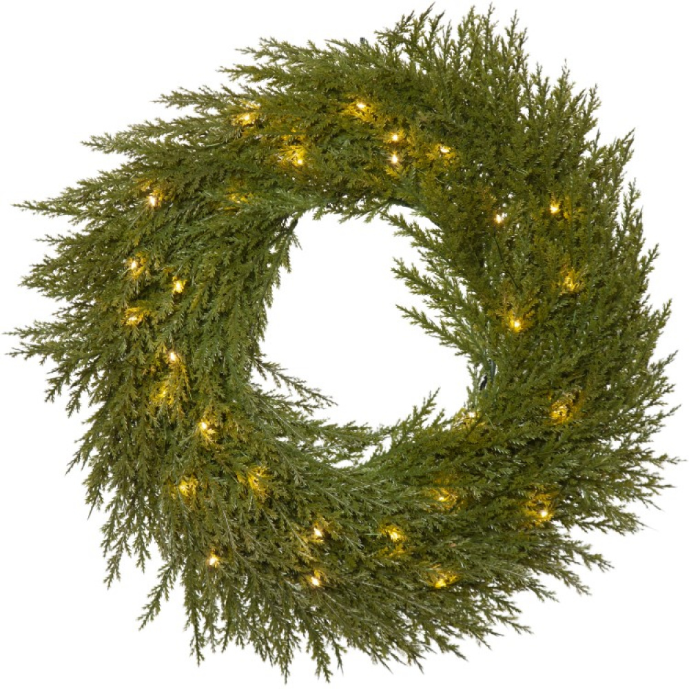 Battery-powered Christmas wreath with lighting in the group Holidays / Advent & Christmas / Christmas lighting at SmartaSaker.se (13897)