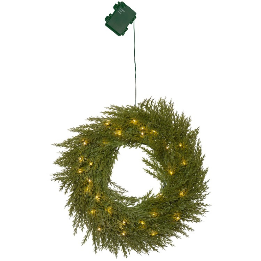 Battery-powered Christmas wreath with lighting in the group Holidays / Advent & Christmas / Christmas lighting at SmartaSaker.se (13897)