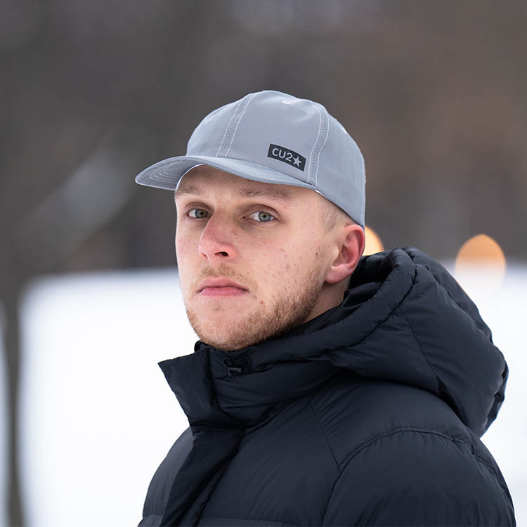 Reflective cap - Silver grey cap with reflective fabric CU2