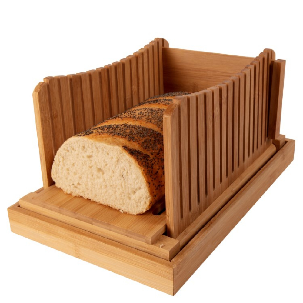 Bamboo Foldable Bread Slicer with Crumb Catcher Tray Guide, For Disc Wood Bread  Slicer, Perfect for Homemade Bread and Bread Cakes, Folds Flat for Easy  Storage 