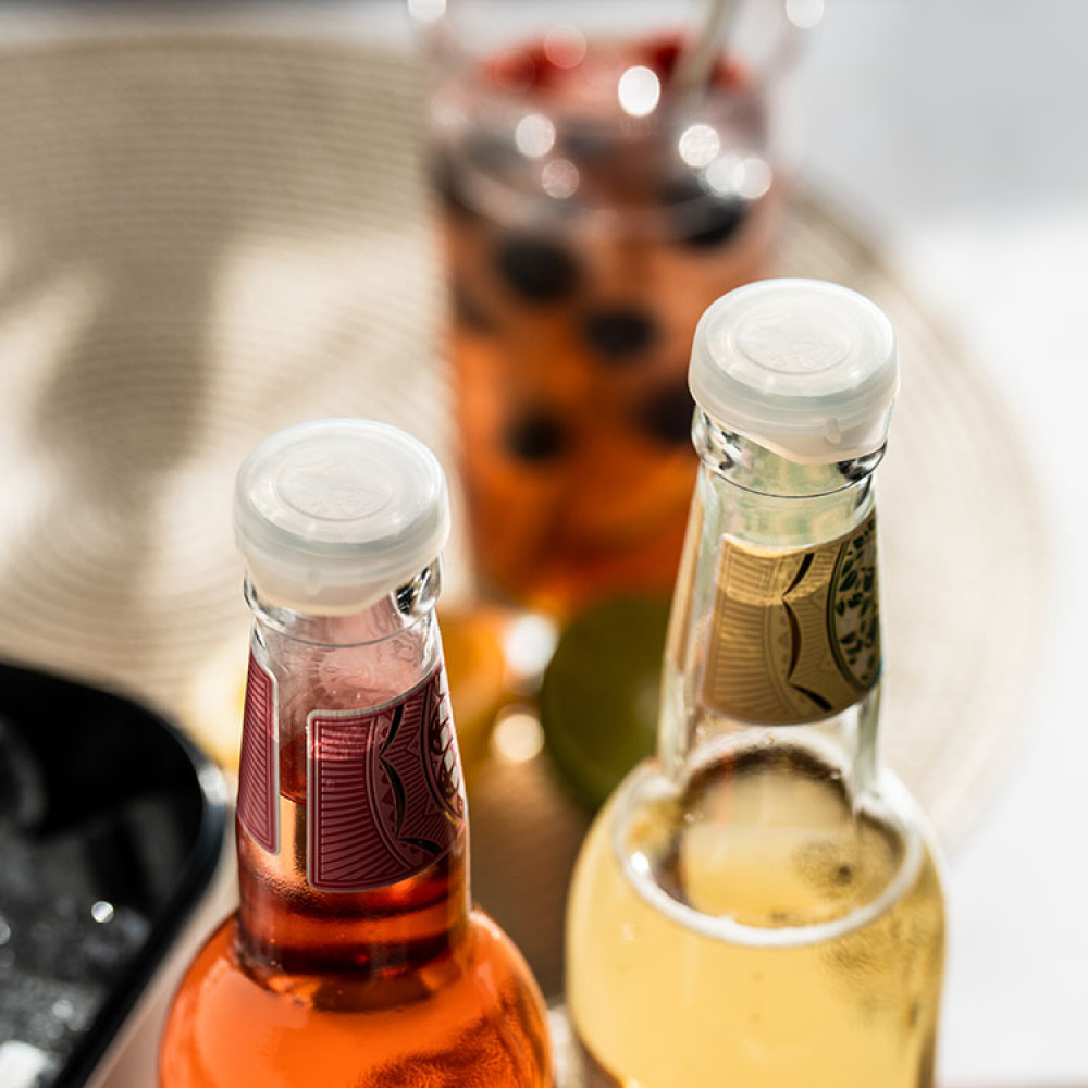 glass bottles with caps