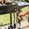 Barbecue tools with magnetic holder