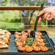 Barbecue tools with magnetic holder
