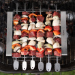 Barbecue skewers with stand