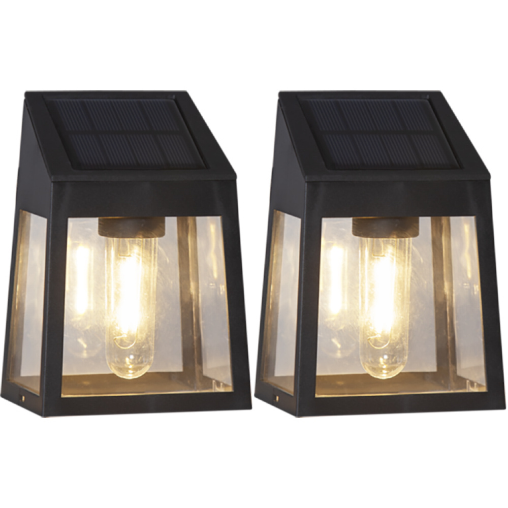 Solar-powered wall lights 2-pack in the group Lighting / Outdoor lighting / Solar Cell Lighting at SmartaSaker.se (14144)