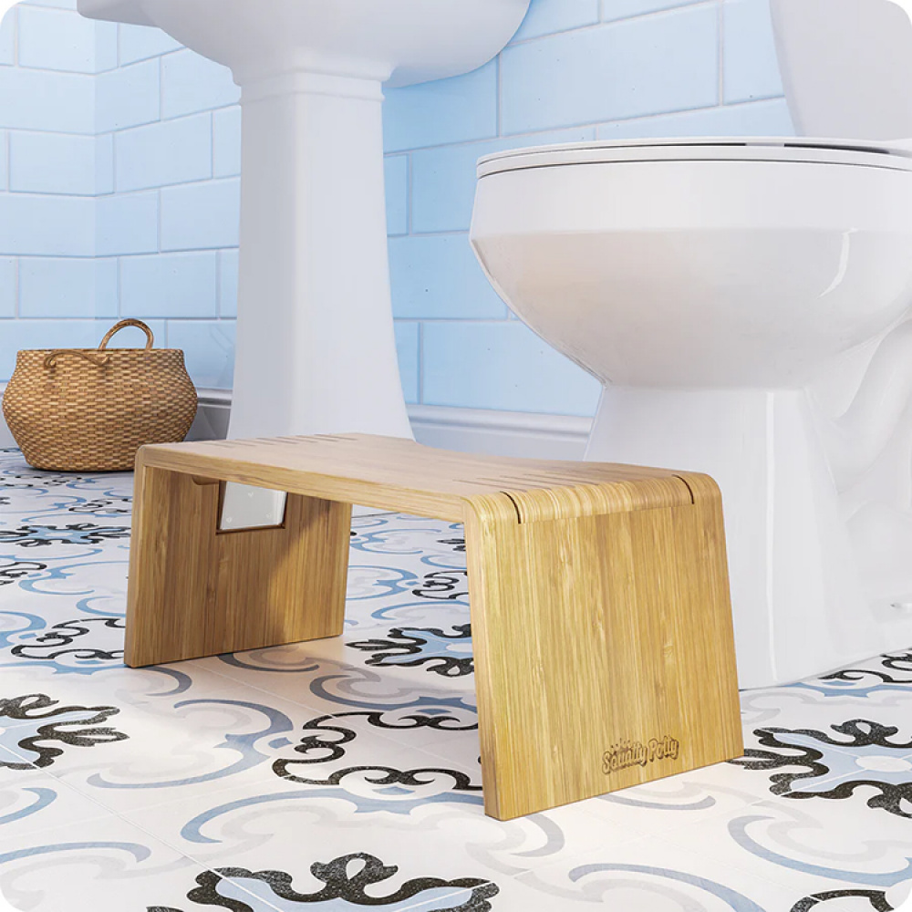 Foldable toilet stool in bamboo, Squatty Potty in the group House & Home / Bathroom / Toilets and sinks at SmartaSaker.se (14158)