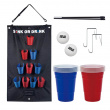 Hanging beer pong set