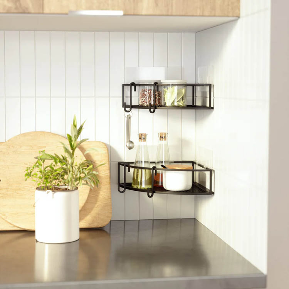 Metal corner shelf 2-pack in the group House & Home / Bathroom / Bathroom storage at SmartaSaker.se (14270)