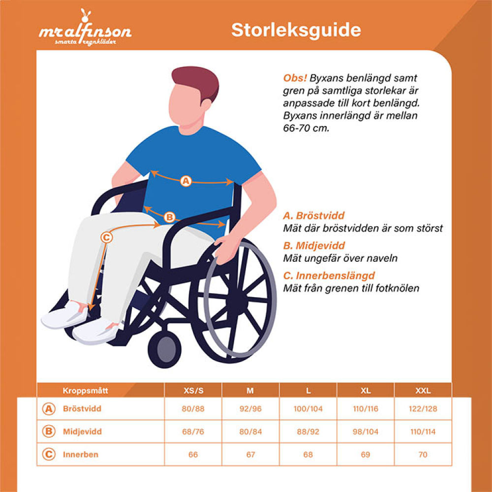 Rain trousers for wheelchair users in the group Safety / Security / Smart help at SmartaSaker.se (14293)