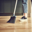 Broom with holder and wall bracket Broom with holder and wall bracket