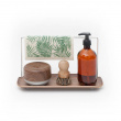 Water resistant tray with dishcloth holder Water resistant tray with dishcloth holder