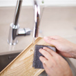 Water resistant tray with dishcloth holder Water resistant tray with dishcloth holder