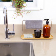Water resistant tray with dishcloth holder Water resistant tray with dishcloth holder