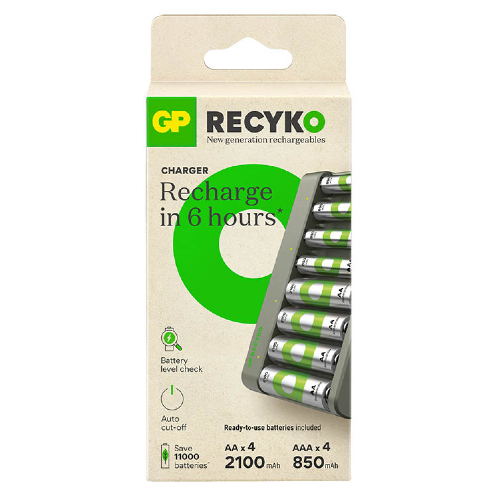 Battery charger with batteries, GP ReCyko in the group House & Home / Electronics / Home Electronics at SmartaSaker.se (14486)