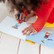 Water colouring book with pencil