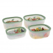 Vacuum boxes with glass lids, set of 4
