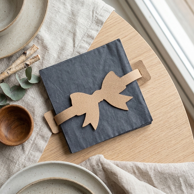Leather napkin holder with bow in the group House & Home / Kitchen / Table setting at SmartaSaker.se (14778)