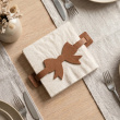 Leather napkin holder with bow