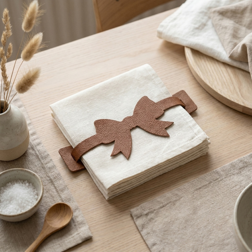 Leather napkin holder with bow in the group House & Home / Kitchen / Table setting at SmartaSaker.se (14778)