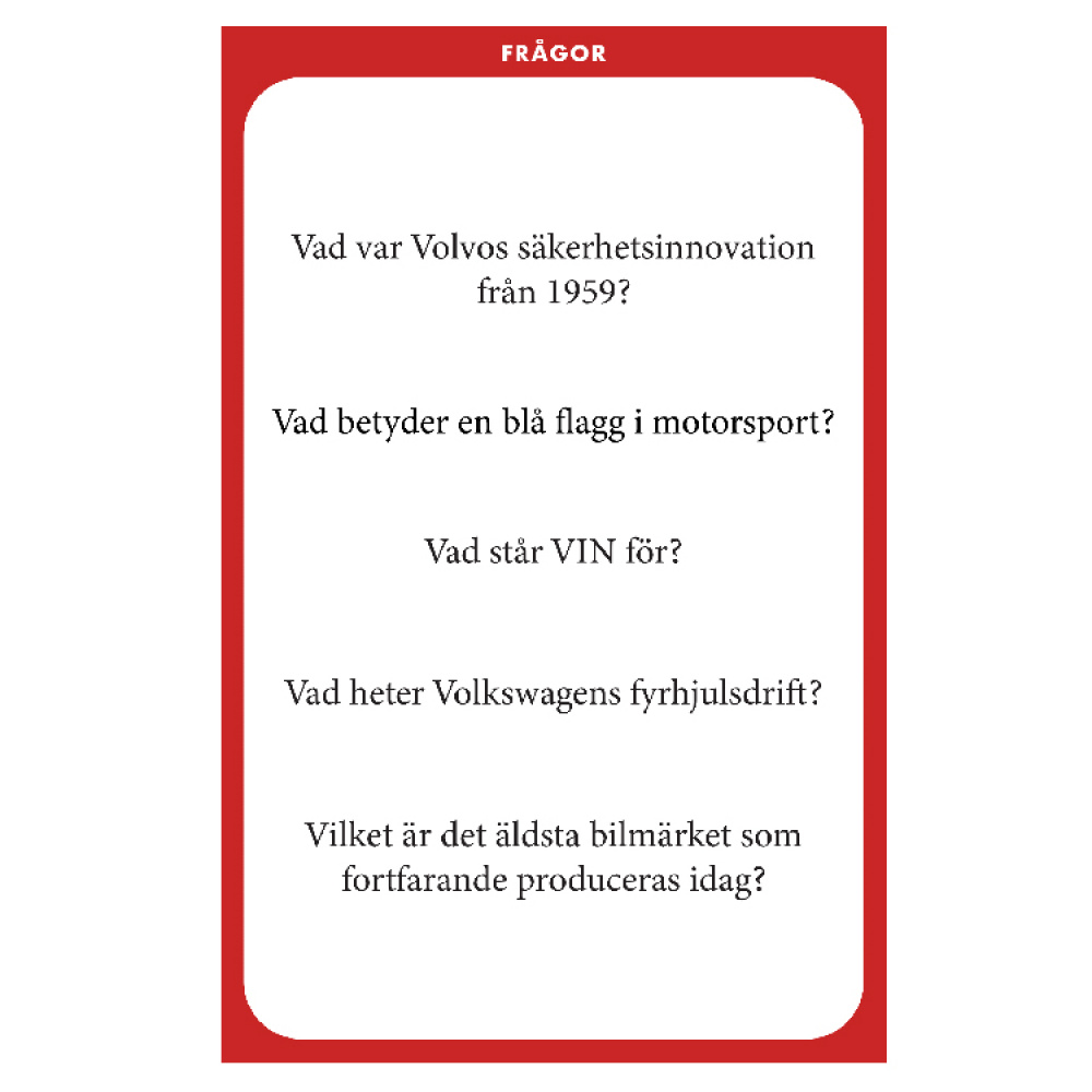 Quiz about cars in the group Leisure / Games / Board Games at SmartaSaker.se (14837)