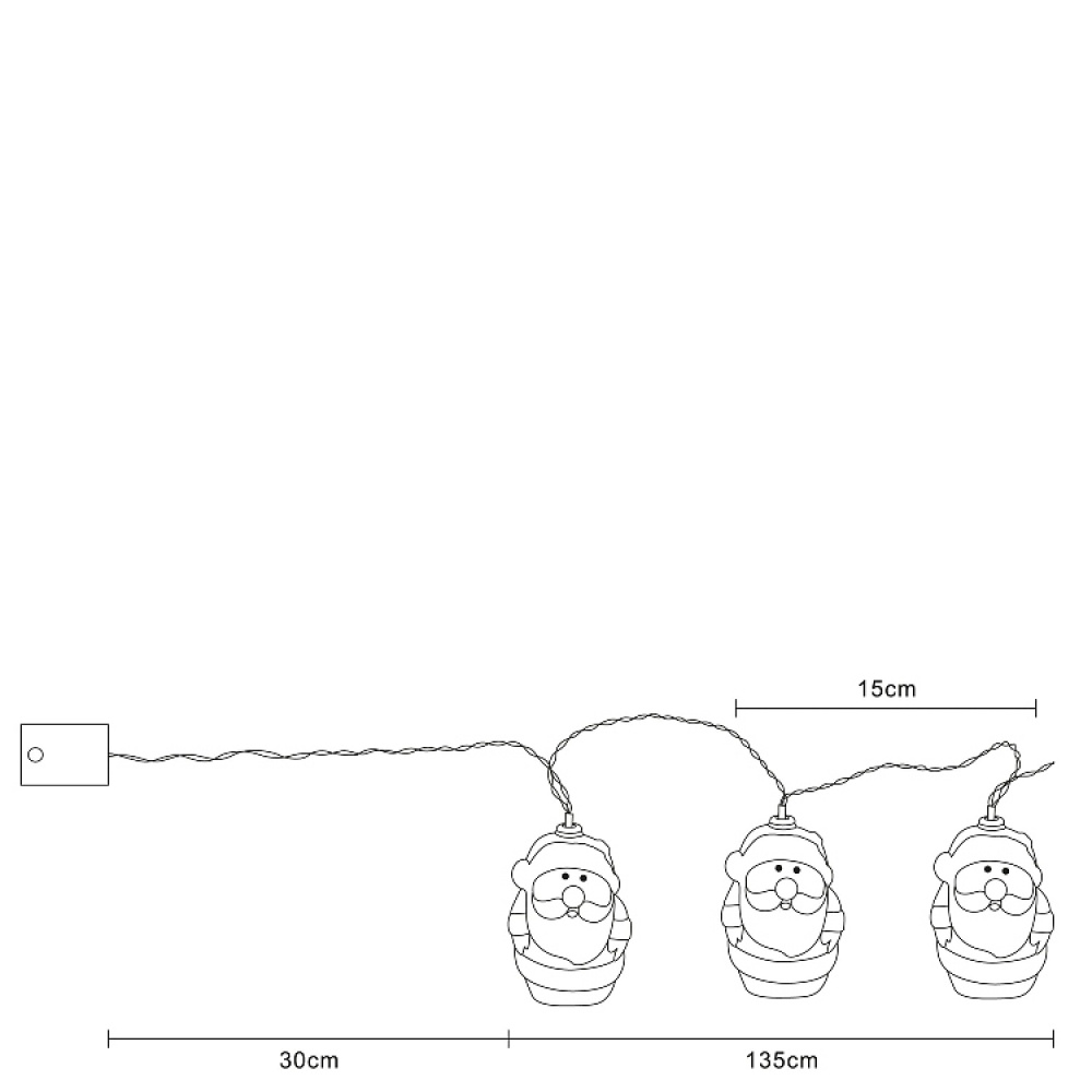 String lights with Santas and music in the group Holidays / Advent & Christmas at SmartaSaker.se (14888)