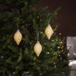Ceramic Christmas baubles with lights, 3-pack