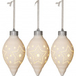 Ceramic Christmas baubles with lights, 3-pack