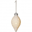 Ceramic Christmas baubles with lights, 3-pack