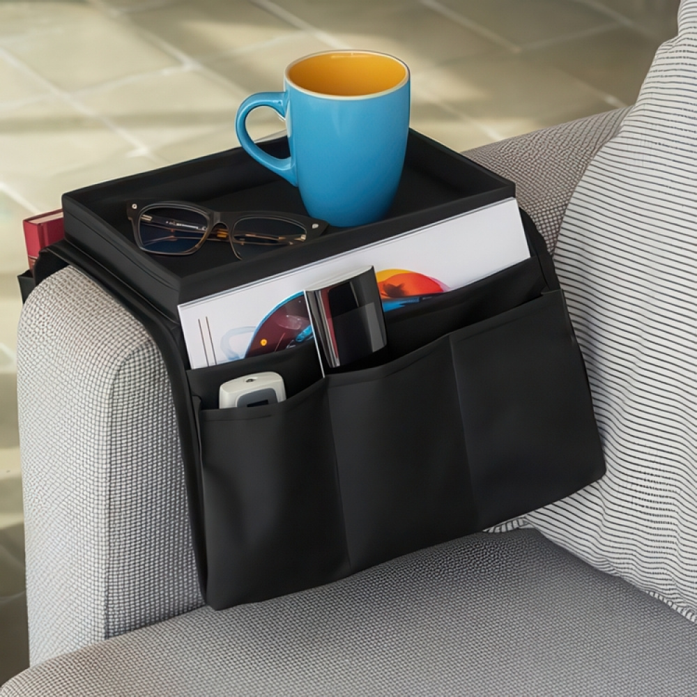 Sofa organiser with Tray, SOFA MASTER, Black in the group Storage / Bedroom storage at SmartaSaker.se (40019)