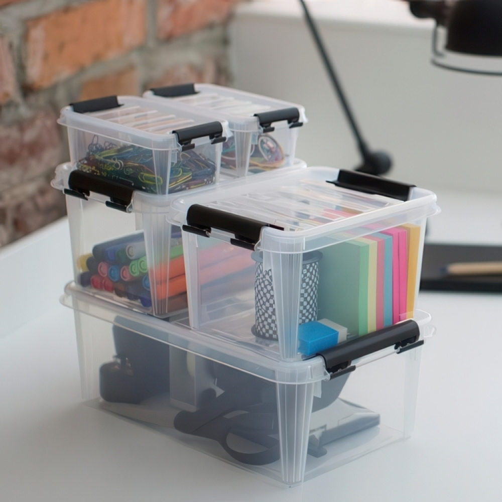 Box, Small, SMARTSTORE 1,5L, CLASSIC, 20 x 15 x H11 cm, Clear / Black in the group Storage / Popular brands / SmartStore at SmartaSaker.se (40020)