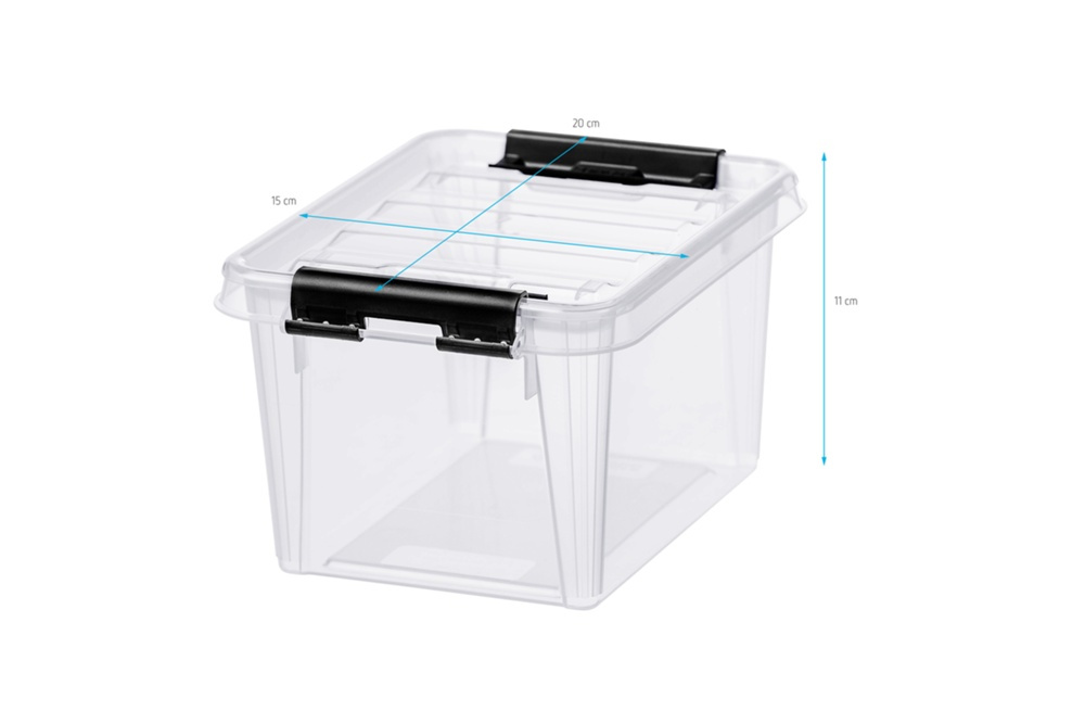 Box, Small, SMARTSTORE 1,5L, CLASSIC, 20 x 15 x H11 cm, Clear / Black in the group Storage / Storage boxes / SmartStore storage boxes at SmartaSaker.se (40020)